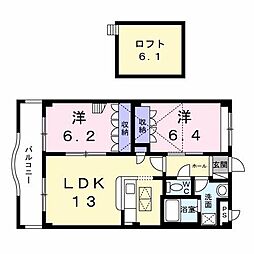 マウントック・レオ 2LDKの間取図画像