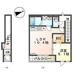 アヴェリア 1LDKの間取図画像