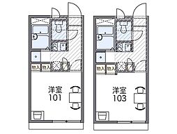 レオパレスヤマト 1Kの間取図画像