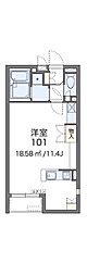 レオネクストたちばな ワンルームの間取図画像