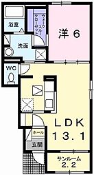 グレイ砥堀 1LDKの間取図画像