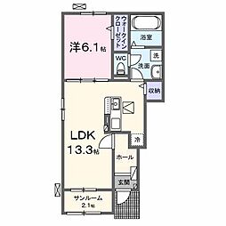 メゾン・ド・フィオーレ 1LDKの間取図画像