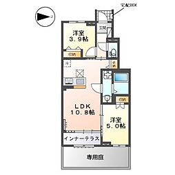 ヴィラ ステートリー 2LDKの間取図画像