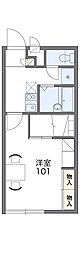 レオパレスハイベリー 1Kの間取図画像
