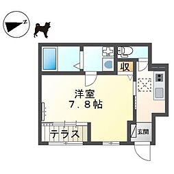 サンカーサ 1Kの間取図画像