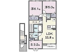 メゾングレーヌ東觜崎駅前A 3LDKの間取図画像