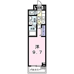 アリュール 1Kの間取図画像