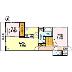 トルチェピーノ 2LDKの間取図画像