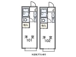 レオパレス宇佐崎2 1Kの間取図画像