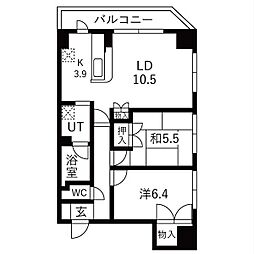 東加古川ミオ 2LDKの間取図画像
