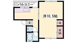 中田マンション 1Kの間取図画像