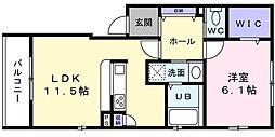 エレアージュ宝殿駅前3 1LDKの間取図画像