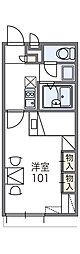 レオパレスカサギ 1Kの間取図画像