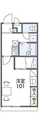 レオパレスひだまり 1Kの間取図画像