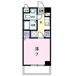 フローレンス西 1Kの間取図画像