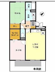ウエストハイツ 2LDKの間取図画像