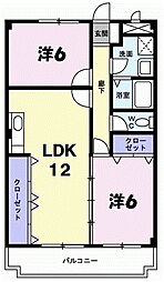 ウエストコートタニガミ 2LDKの間取図画像