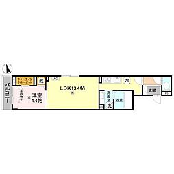 D's北条口 1LDKの間取図画像