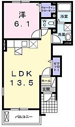 ソレイユ土山1 1LDKの間取図画像