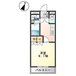 ヴィルコート 1Kの間取図画像