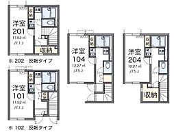 リッツハウス・中道 1Kの間取図画像