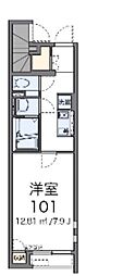 クレイノふかしの2 1Kの間取図画像