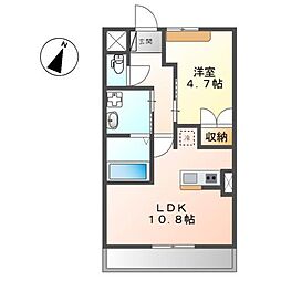グレイトフル 1LDKの間取図画像