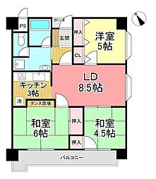 宝エクセル11 3LDKの間取図画像