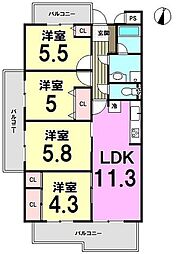老司エクセル15 4LDKの間取図画像