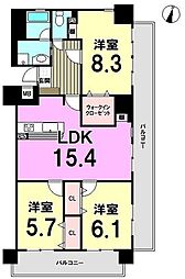 コモドヒル春日 3LDKの間取図画像