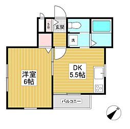 チャーリーズハウス 1DKの間取図画像