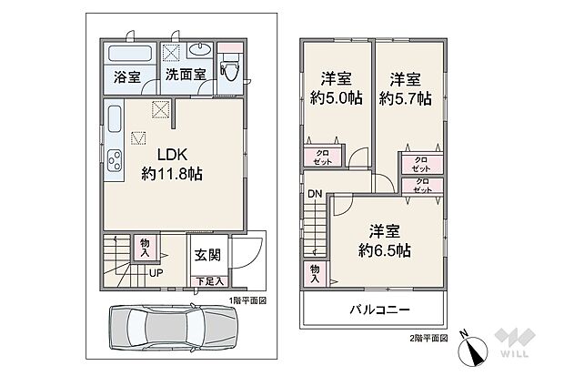 伊丹市南野4丁目 一戸建て(3LDK)の間取り