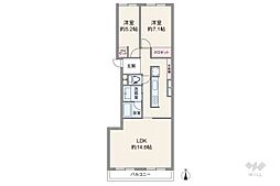 コープ野村伊丹昆陽A棟 2LDKの間取図画像