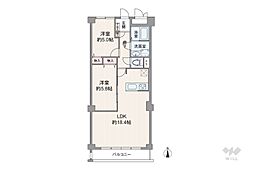 伊丹グリーンハイツ 2LDKの間取図画像