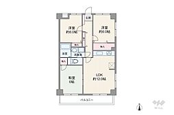 サンプリンス伊丹2 3LDKの間取図画像