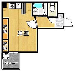 オアシス浅生II 4階ワンルームの間取り
