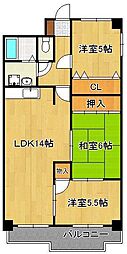 セントラルパーク浅生 3LDKの間取図画像
