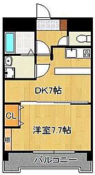 シャルマン・エルディオ2 1DKの間取図画像