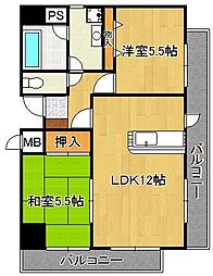 アネーロあそう 2LDKの間取図画像