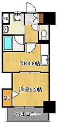 ザスクエアプラチナレジデンス 1DKの間取図画像