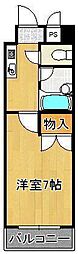 トーケン設計戸畑駅前2 1Kの間取図画像