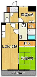 WAVE高見東和ビル 2LDKの間取図画像