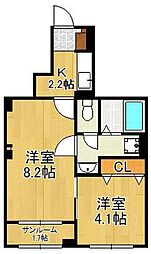 ボスカートC.2 2Kの間取図画像