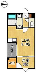 北九州市戸畑区新池2丁目アパート 1LDKの間取図画像