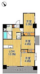サンシャイン・プリンセス八幡駅前 3LDKの間取図画像
