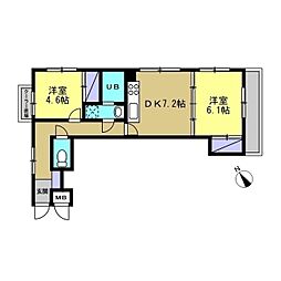 ソートフル 2DKの間取図画像