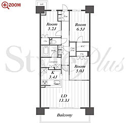 パークホームズLaLa名古屋みなとアクルス 3LDKの間取図画像