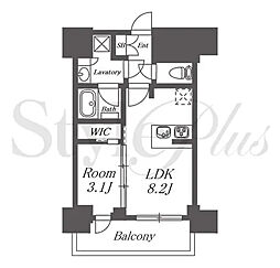 プレサンスレイズ鶴舞公園 1LDKの間取図画像