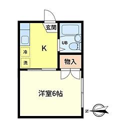 ReLife南水元 2階1Kの間取り