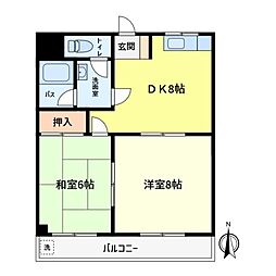ハイツ峯岸2 2DKの間取図画像